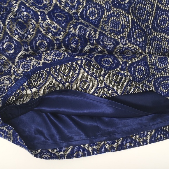 J CREW FACTORY Jacquard Mini Skirt Blue Moroccan - Picture 6 of 8